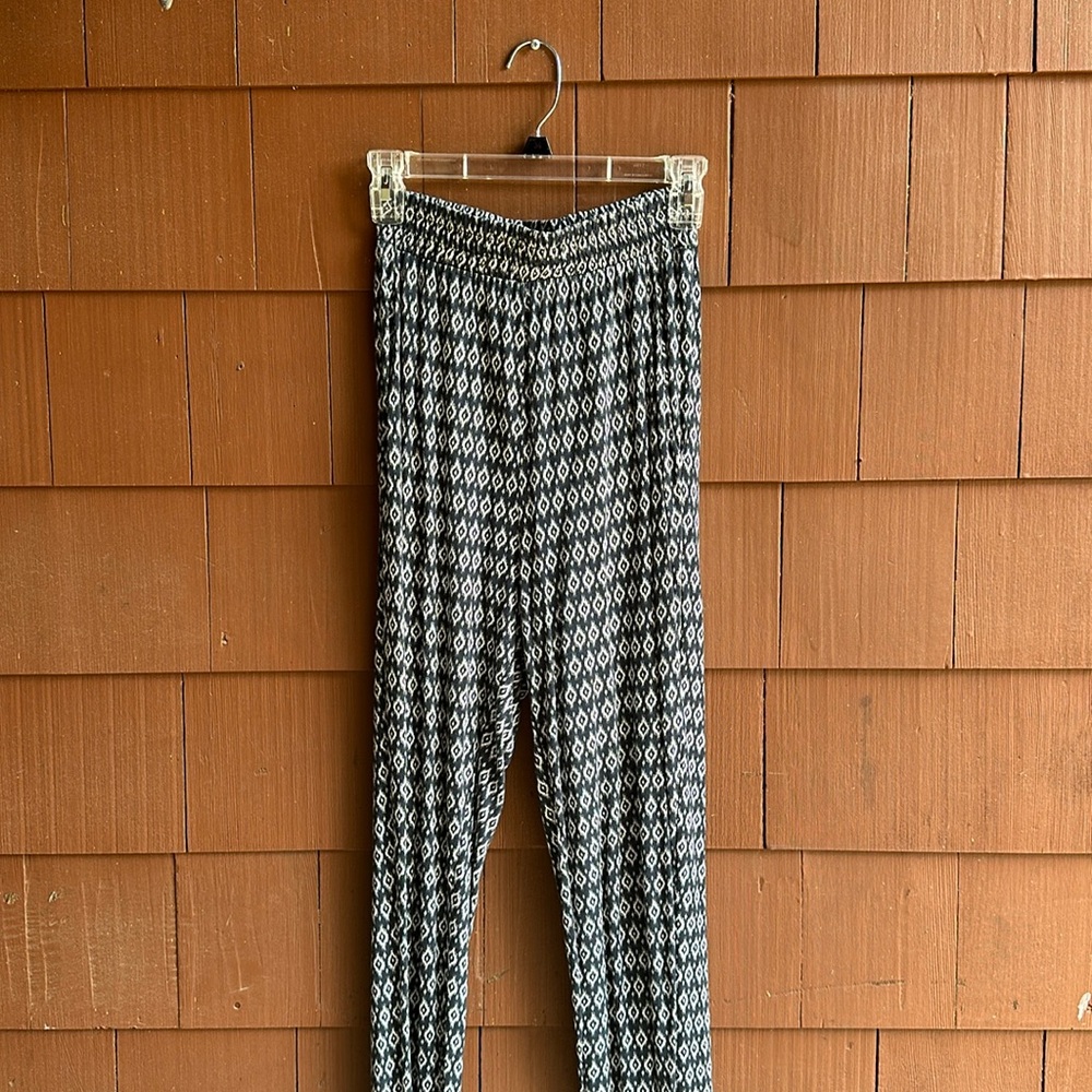 H&M Blue Ikat Straight Leg Knit Pants- Size XS